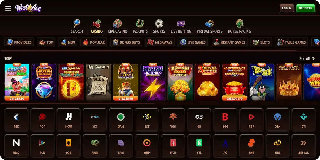 westace casino games