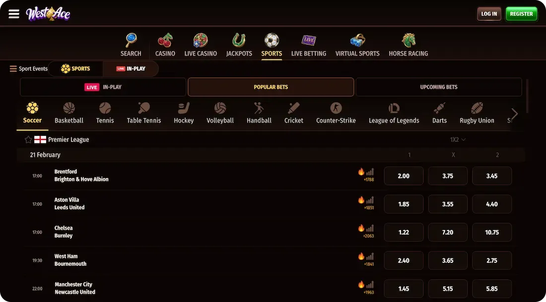 westace casino sport