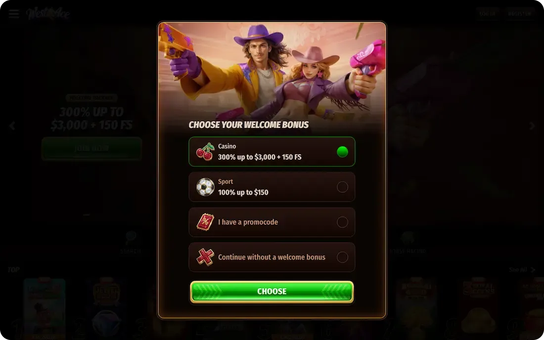 westace casino welcome bonus